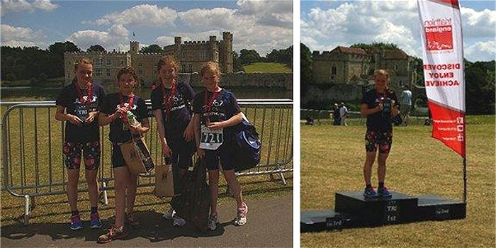 Hythe Aqua Girls Achieve Success at Leeds Castle Aquathlon